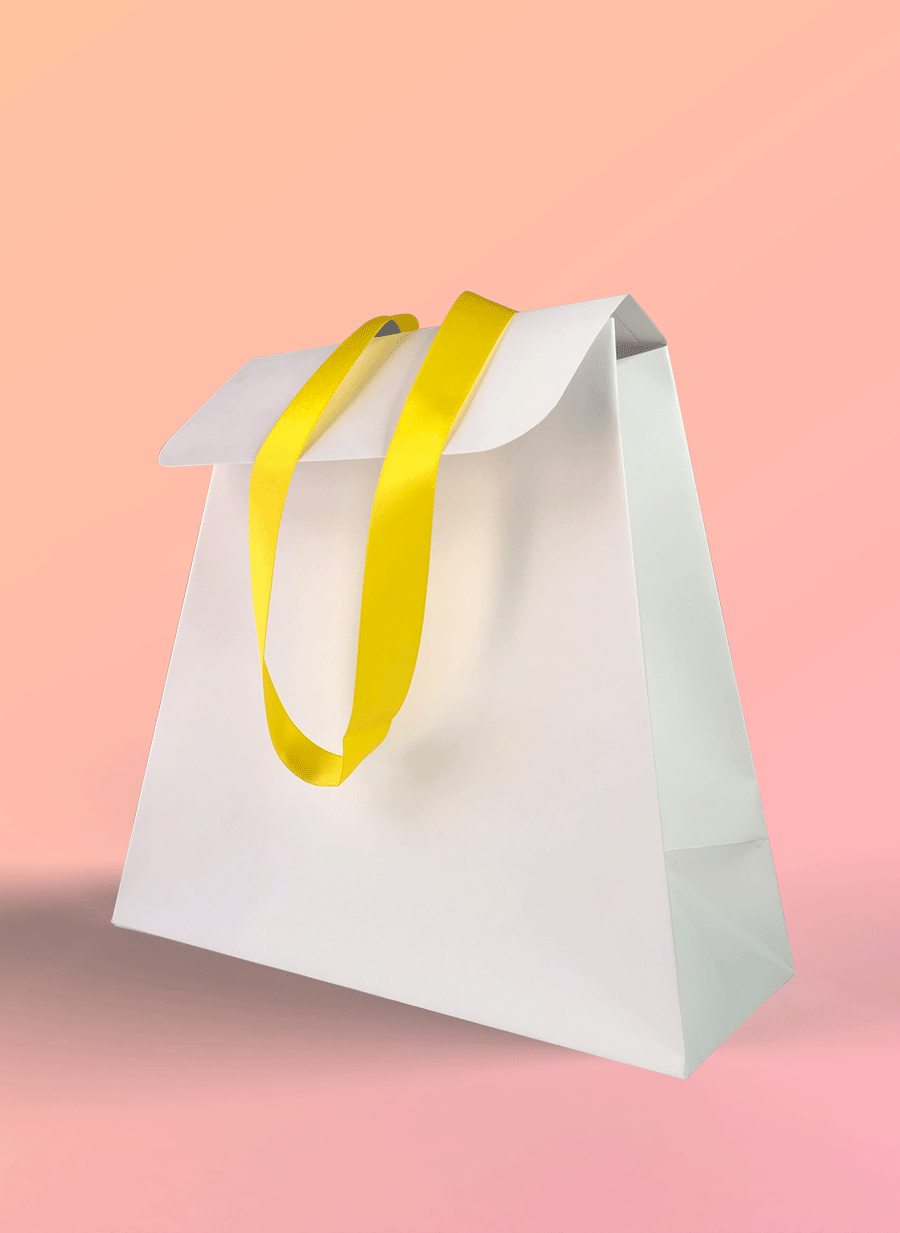 sac papier blanc à forme libre 
